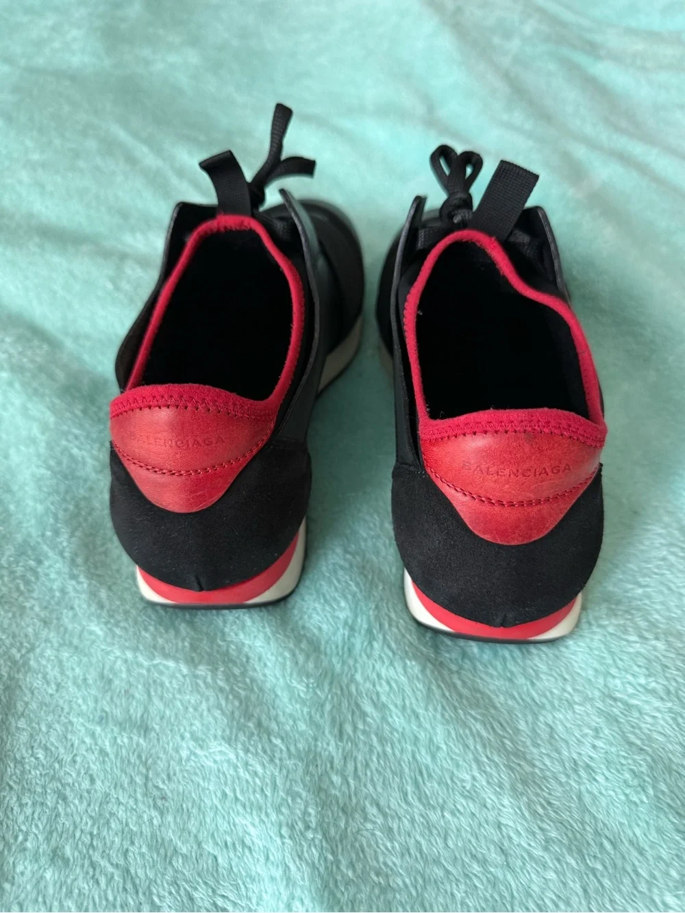 Balenciaga Race Runner Sneakers - Black/Red/white - Men’s size US 8 EU 41